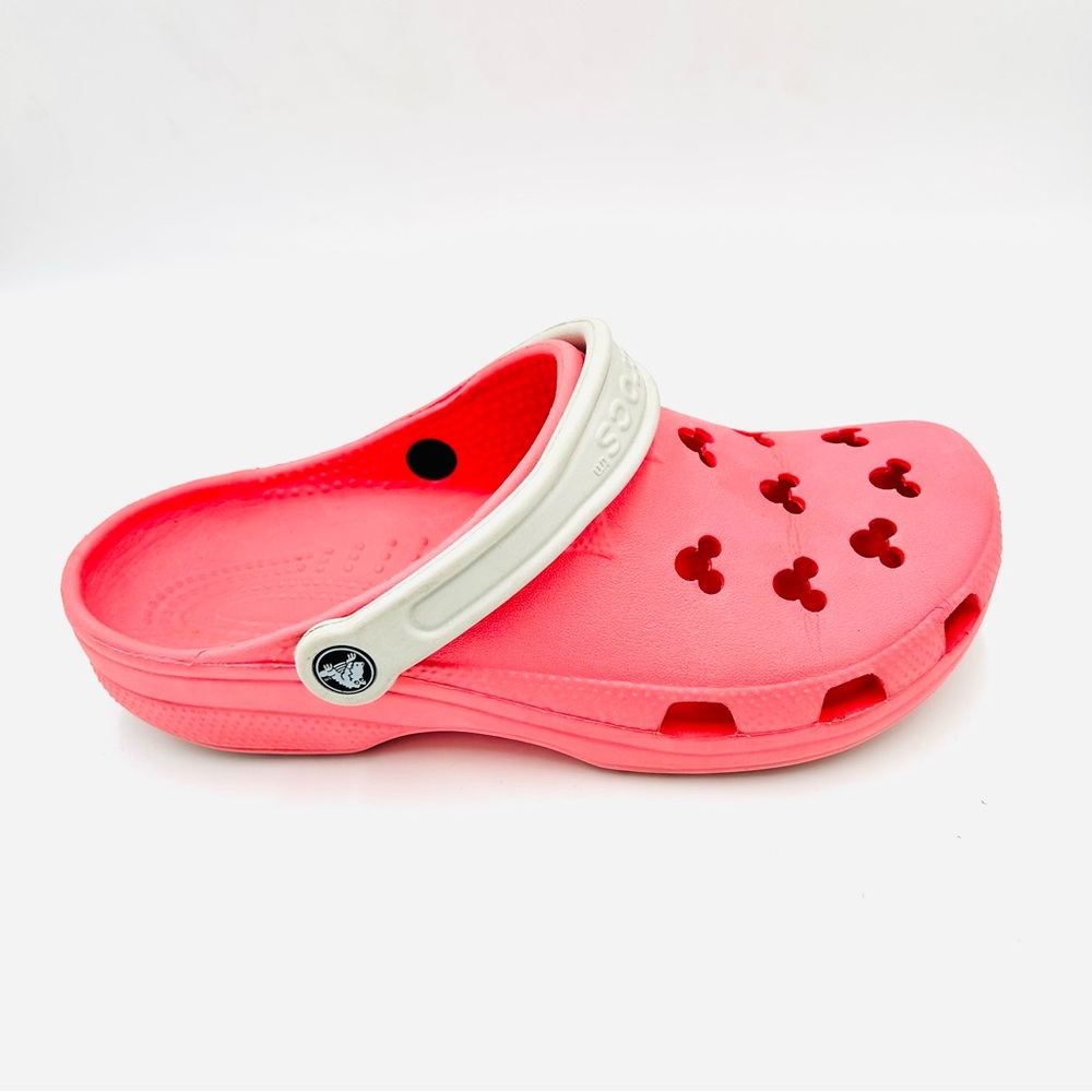 Crocs X Disney Classic Clogs Pink with Mickey Mouse Cutouts Women Size 10 - Picture 4 of 11